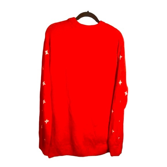 Holiday Party Sweater Mens Red Let's Get Blitzen Christmas Crewneck Sweater XL - Picture 2 of 2
